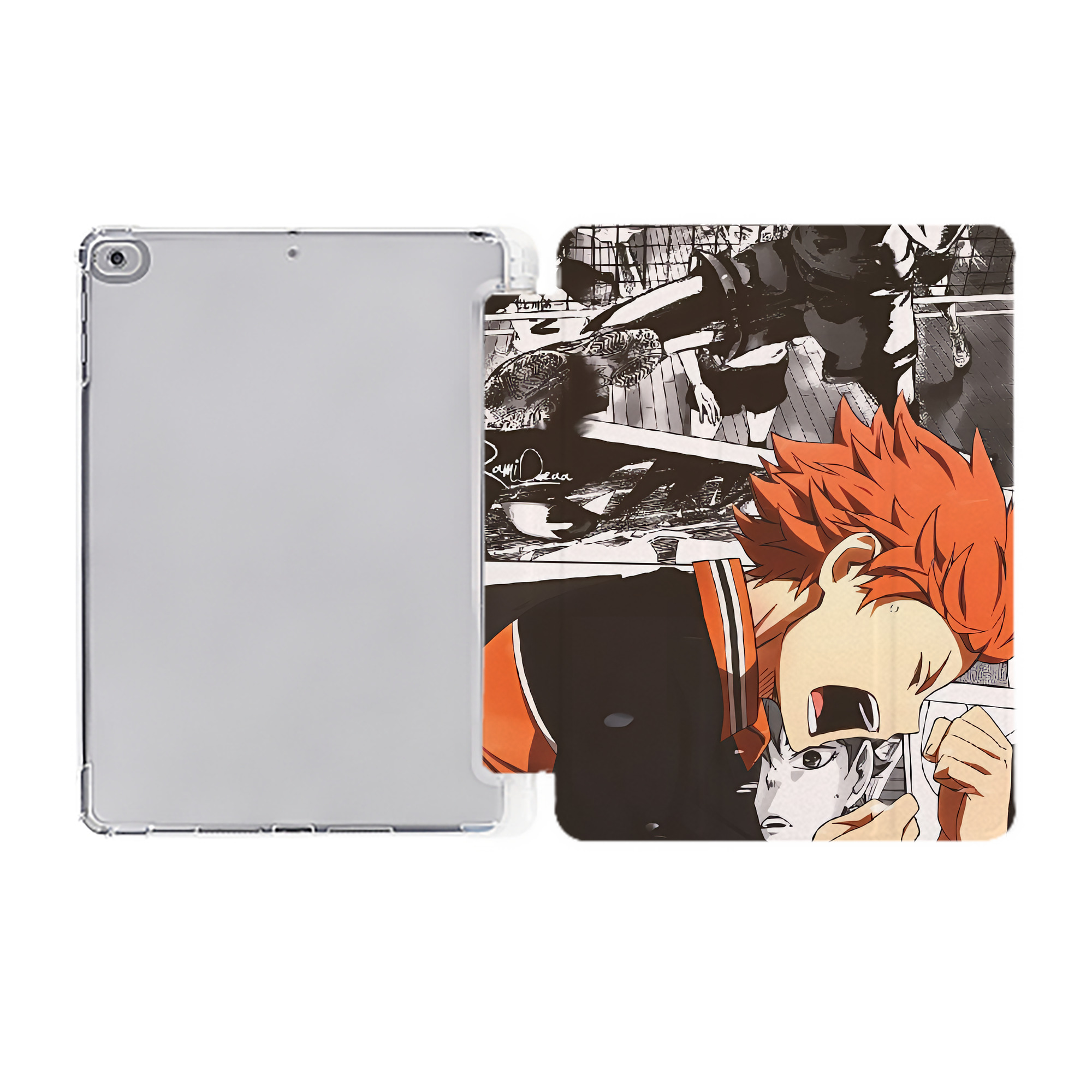 （画像用） ハイキュー!! Haikyu!! IPad ケース ペン収納付き 三つ折りスタンド PUレザー×シリコン 対応機種9.5/10.5/10.9インチ